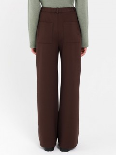 Брюки коричневые прямые трикотажные Priz(фото6)