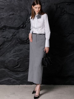 Блузка белая с длинными рукавами Priz(фото4)