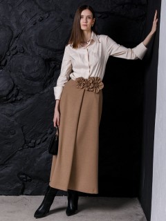 Блузка с длинными рукавами в цвете экрю Priz(фото2)