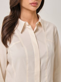 Блузка с длинными рукавами в цвете экрю Priz(фото5)