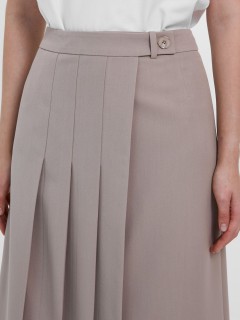 Юбка миди бежевая с запахом Priz(фото4)