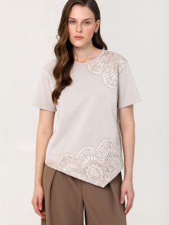 Блуза бежевая с кружевом Priz(фото3)