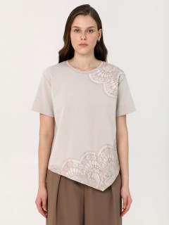 Блуза бежевая с кружевом Priz(фото6)