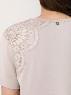 Блуза бежевая с кружевом Priz(фото8)