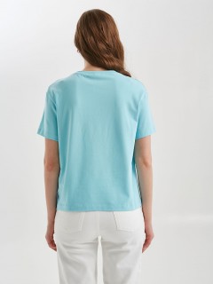 Футболка голубая с принтом Priz(фото5)