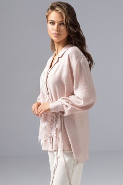 Рубашка розовая комбинированный с кружевом Charutti(фото3)