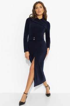 Платье синее из вельвета Charutti