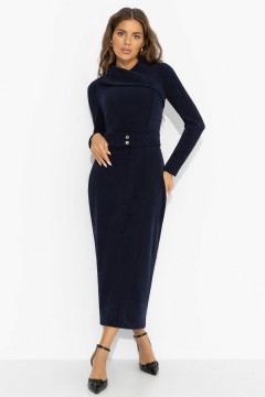 Платье синее из вельвета Charutti(фото2)