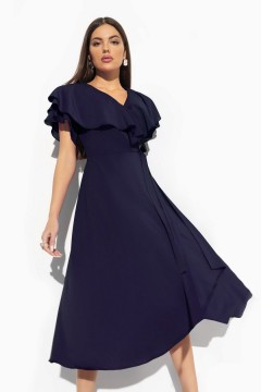 Платье шифоновое на запах в синем цвете Charutti