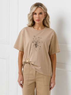 Футболка трикотажная с принтом и брошью Priz(фото3)