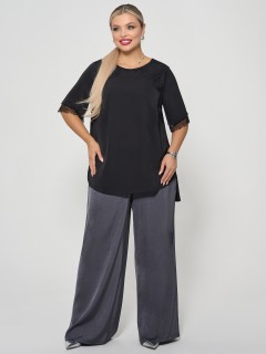 Блузка чёрная с кружевом Dora(фото4)