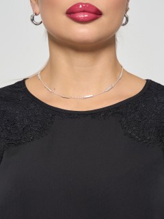 Блузка чёрная с кружевом Dora(фото5)