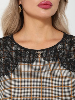 Блузка в клетку с кружевом Dora(фото5)