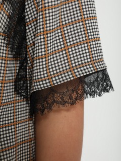 Блузка в клетку с кружевом Dora(фото8)