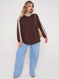 Джемпер из трикотажа коричневого цвета Dora(фото6)