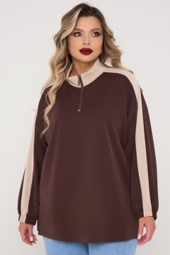 Джемпер из трикотажа коричневого цвета Dora