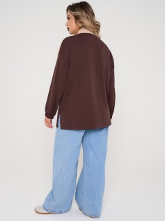 Джемпер из трикотажа коричневого цвета Dora(фото8)