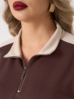 Джемпер из трикотажа коричневого цвета Dora(фото4)