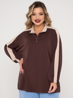 Джемпер из трикотажа коричневого цвета Dora(фото3)