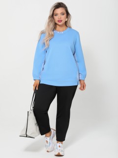 Джемпер трикотажный нежно-голубого цвета со вставками Dora(фото2)