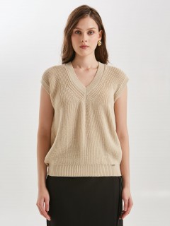 Жилет вязаный цвета слоновая кость Priz(фото4)