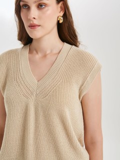 Жилет вязаный цвета слоновая кость Priz(фото3)