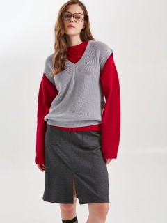 Жилет вязаный серого цвета Priz(фото4)