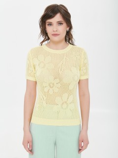 Джемпер вязаный жёлтого цвета с короткими рукавами Priz(фото3)