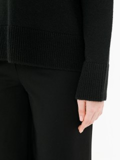 Свитер чёрный вязаный с ажурным рисунком Priz(фото6)