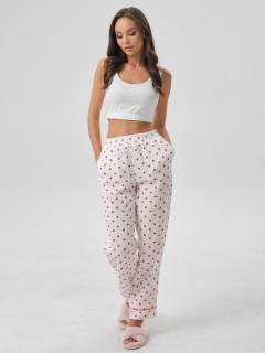 Брюки белые в сердечко с карманами Priz(фото3)