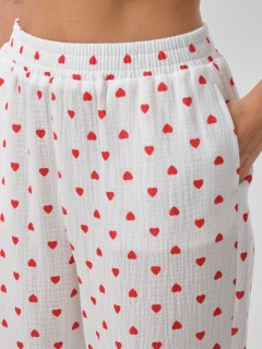 Брюки белые в сердечко с карманами Priz(фото4)