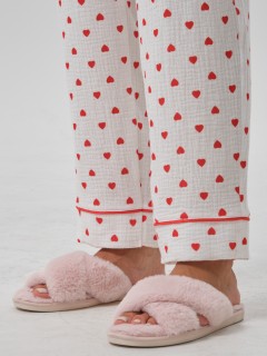 Брюки белые в сердечко с карманами Priz(фото6)