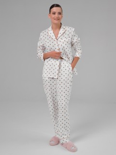 Блузка белая в сердечко из муслина с накладным карманом Priz(фото2)