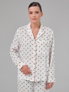 Блузка белая в сердечко из муслина с накладным карманом Priz(фото5)