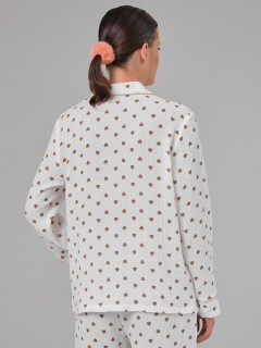 Блузка белая в сердечко из муслина с накладным карманом Priz(фото7)