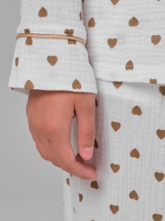 Блузка белая в сердечко из муслина с накладным карманом Priz(фото6)