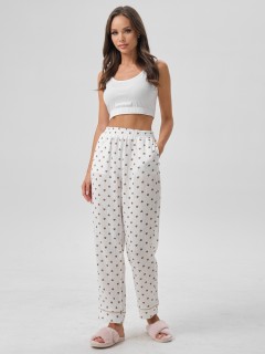 Брюки белые в сердечко с карманами Priz(фото2)