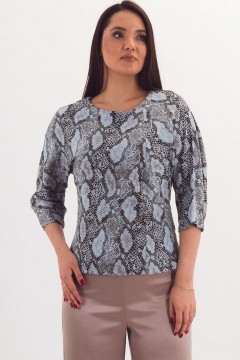 Блузка голубая со змеиным принтом Braslava