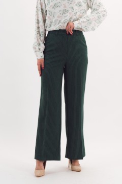 Брюки классические тёмно-зелёные в полоску Braslava(фото2)