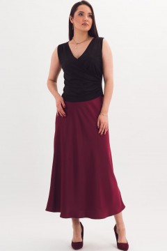 Юбка-колокол бордового цвета