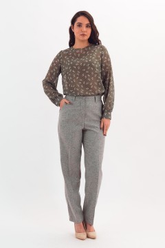 Блузка шифоновая зелёная с принтом Braslava(фото2)