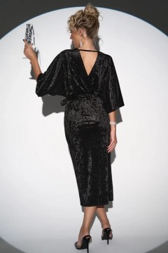 Платье бархатное чёрное 50 размера Elza(фото11)