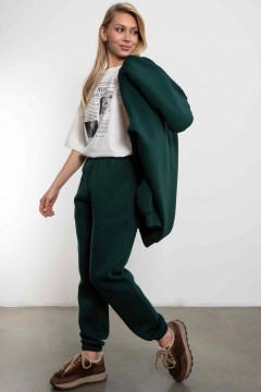 Брюки джоггеры с начёсом в цвете малахит Kosmos