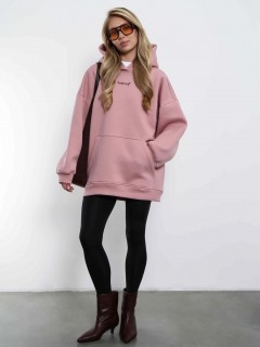Худи оверсайз с начёсом розового цвета Kosmos(фото2)