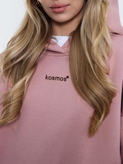 Худи оверсайз с начёсом розового цвета Kosmos(фото5)