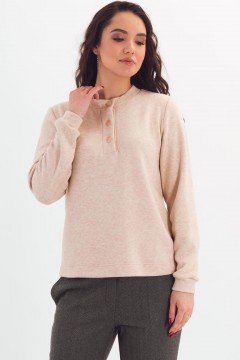 Джемпер светло-бежевый с застёжкой поло Braslava