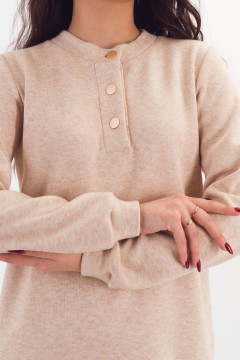 Джемпер светло-бежевый с застёжкой поло Braslava(фото4)