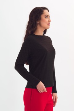 Лонгслив трикотажный чёрного цвета Braslava(фото4)