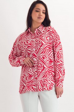 Рубашка красно-белая с длинными рукавами Braslava