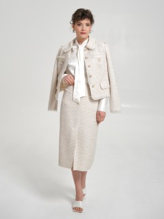 Блузка молочного цвета с бантом Priz(фото6)